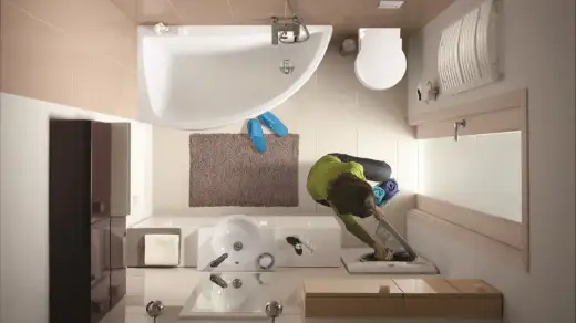 WC obok umywalki w małej łazience - jakie odstępy zachować?